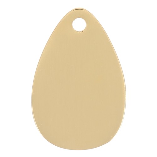 Dije de gota 12x8 mm - Acero inoxidable dorado 316L x1