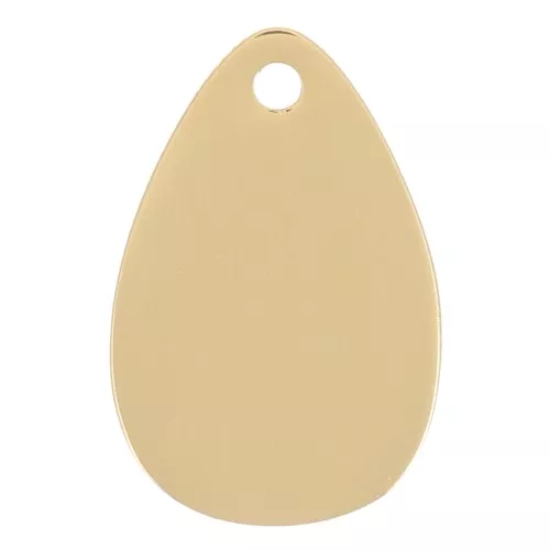 Dije de gota 12x8 mm - Acero inoxidable dorado 316L x1