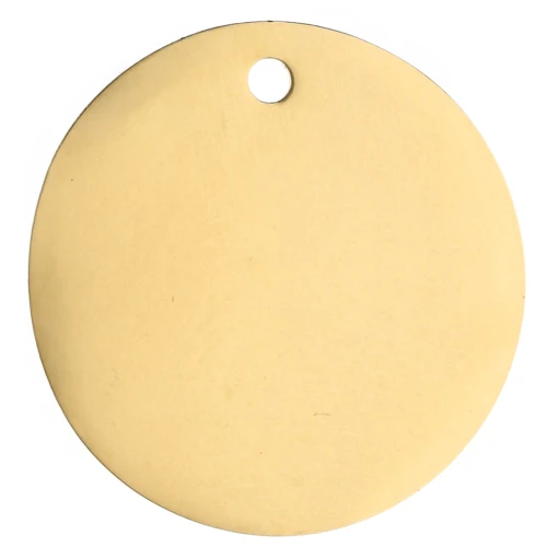 Colgante redondo 25 mm - Acero inoxidable 316L Dorado x1