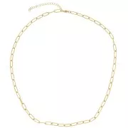 Gargantilla de malla rectangular de 4 mm - acero inoxidable 316L dorado x43cm