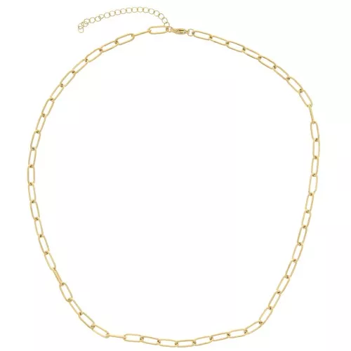Gargantilla de malla rectangular de 4 mm - acero inoxidable 316L dorado x43cm