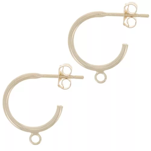 Pendientes de aro abierto de 12 mm con anilla abierta - Gold filled x2