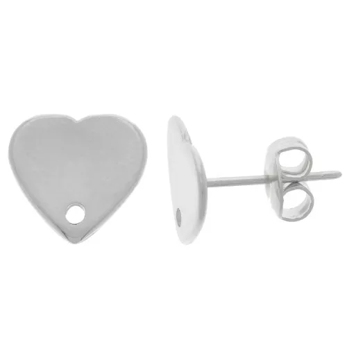 Pendientes 10x11 mm - Rodio x2