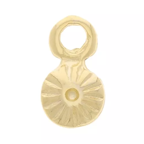 Mini Charm Redondo Rayas 6 mm - Dorado x4