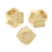 Cuentas facetadas cuadradas 3,5 mm - Chapado en oro x10|raw }}