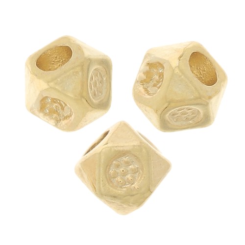Cuentas facetadas cuadradas 3,5 mm - Chapado en oro x10