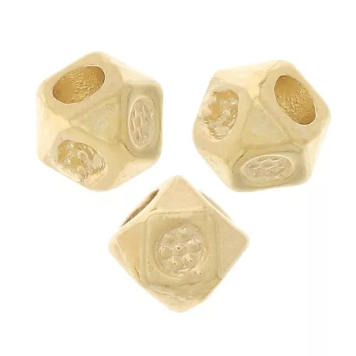 Cuentas facetadas cuadradas 3,5 mm - Chapado en oro x10