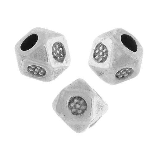 Cuentas facetadas cuadradas 3,5 mm - Plata envejecida x10