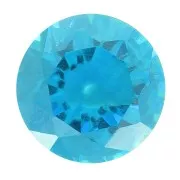 Cabujón redondo de óxido de circonio de 4 mm - Aqua oscuro x1