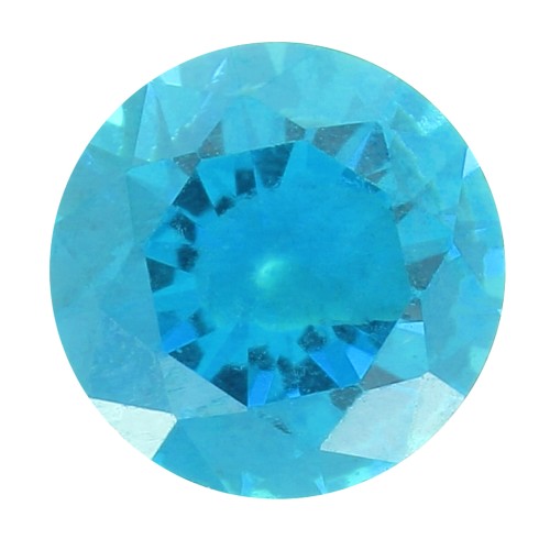 Cabujón redondo de óxido de circonio de 4 mm - Aqua oscuro x1