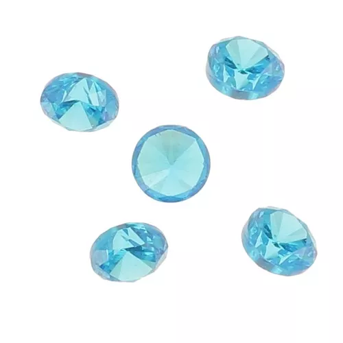 Cabujones redondos de óxido de circonio 2 mm - Aqua oscuro x5