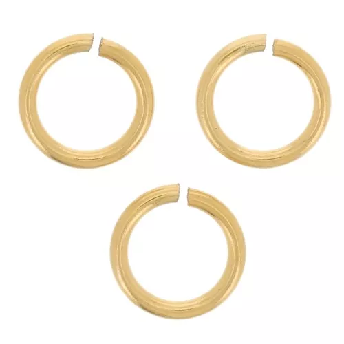 Anillas abiertas 5x0,7 mm - Acero inoxidable dorado 316L x50