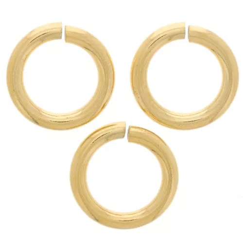 Anillas abiertas 12x2 mm en Acero inoxidable 316L Dorado x10