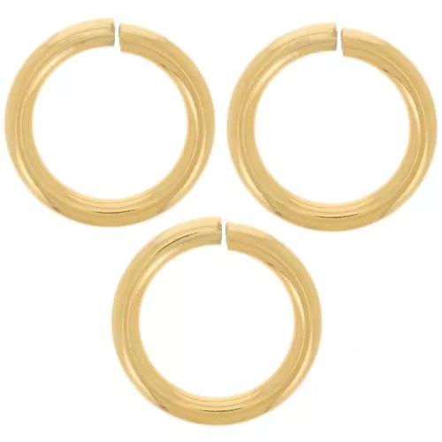 Anillas abiertas 14x2 mm en Acero inoxidable 316L Dorado x6