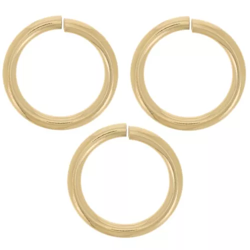 Anillas abiertas 16x2 mm - Acero inoxidable dorado 316L x4