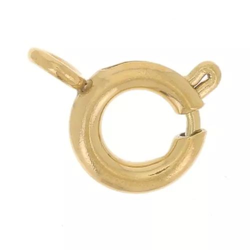 Cierres de resorte de 5 mm con anillo cerrado - Acero inoxidable dorado 304L x10
