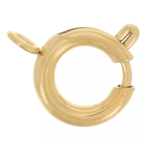 Cierres de resorte de 8 mm con anillo cerrado - Acero inoxidable dorado 304L x10