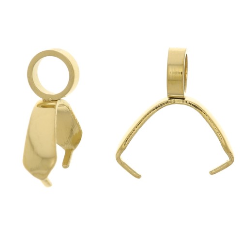 Clips para colgantes de 9 mm - Acero inoxidable dorado 304 x10