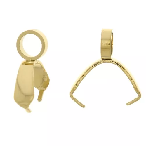 Clips para colgantes de 9 mm - Acero inoxidable dorado 304 x10
