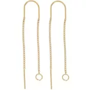 Pendientes de malla veneciana 38+43 mm Acero inoxidable 304 Dorado x20