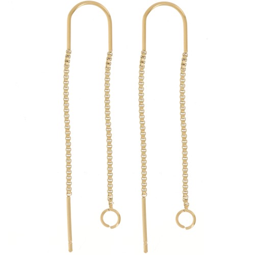 Pendientes de malla veneciana 38+43 mm Acero inoxidable 304 Dorado x20