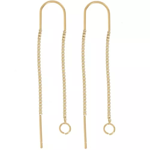Pendientes de malla veneciana 38+43 mm Acero inoxidable 304 Dorado x20