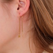 Pendientes de malla veneciana 38+43 mm Acero inoxidable 304 Dorado x20