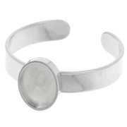 Anillo fino ajustable para cabujón de fondo plano de 8x6 mm - Acero inoxidable 304 x1|raw }}