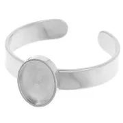 Anillo fino ajustable para cabujón de fondo plano de 8x6 mm - Acero inoxidable 304 x1