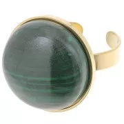 Anillo fino ajustable para cabujón de fondo plano de 20 mm - Acero inoxidable 304 Dorado x1