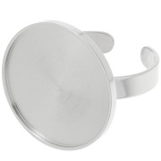 Anillo fino ajustable para cabujón de fondo plano de 20 mm - Acero inoxidable 304 x1|raw }}