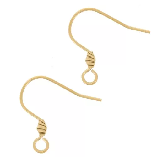 Ganchos para oreja de 17 mm con anilla abierta - Acero inoxidable 304 Dorado x2