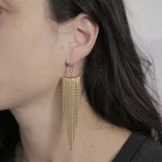 Ganchos para oreja de 17 mm con anilla abierta - Acero inoxidable 304 Dorado x2