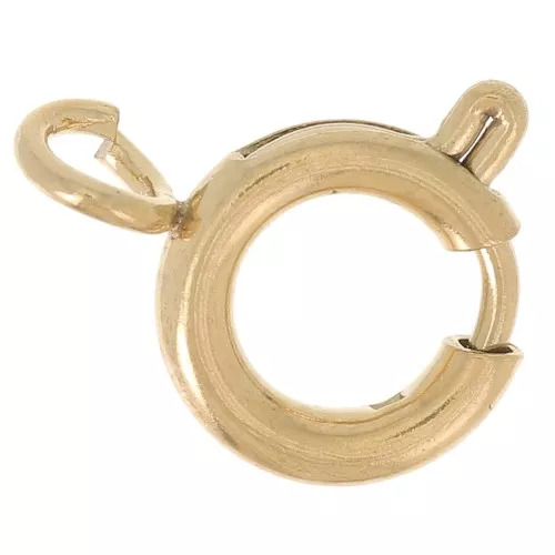 Cierre de resorte de 8 mm con anillo abierto - Acero inoxidable dorado 316L x1