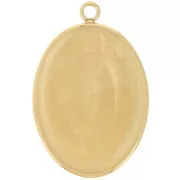 Colgante ovalado para cabujón con base plana 25x18 mm - Acero inoxidable 304 Dorado x1