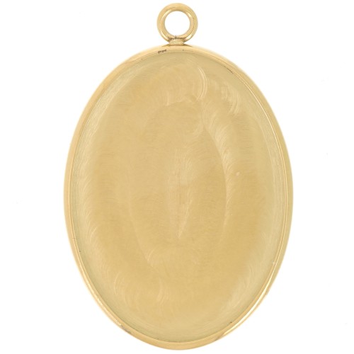 Colgante ovalado para cabujón con base plana 25x18 mm - Acero inoxidable 304 Dorado x1