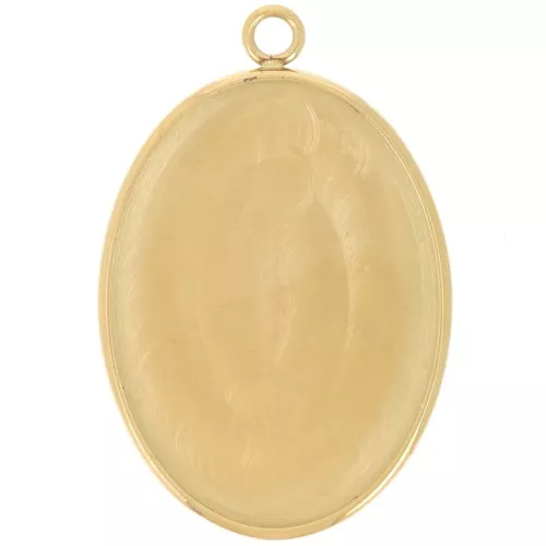 Colgante ovalado para cabujón con base plana 25x18 mm - Acero inoxidable 304 Dorado x1
