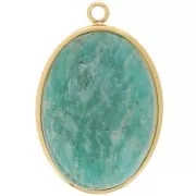 Colgante ovalado para cabujón con base plana 25x18 mm - Acero inoxidable 304 Dorado x1