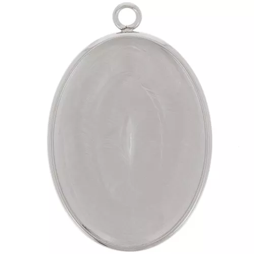 Colgante oval para cabujón fondo plano 25x18 mm - Acero inoxidable 304 x1
