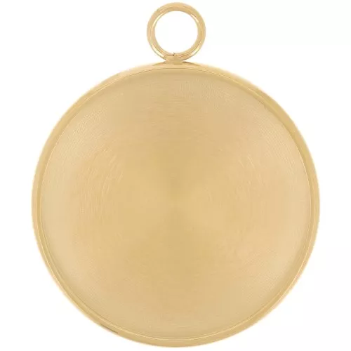 Colgante redondo para cabujón de fondo plano de 20 mm - Acero inoxidable 304 Dorado x1