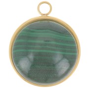 Colgante redondo para cabujón de fondo plano de 20 mm - Acero inoxidable 304 Dorado x1