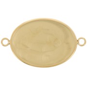 Entrepieza oval para cabujón de fondo plano 25x18 mm - Acero inoxidable 304 Dorado x1|raw }}