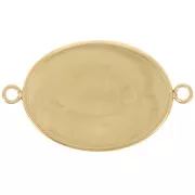 Entrepieza oval para cabujón de fondo plano 25x18 mm - Acero inoxidable 304 Dorado x1