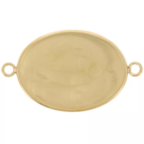Entrepieza oval para cabujón de fondo plano 25x18 mm - Acero inoxidable 304 Dorado x1