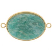 Entrepieza oval para cabujón de fondo plano 25x18 mm - Acero inoxidable 304 Dorado x1