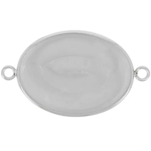 Entrepieza oval para cabujón de fondo plano 25x18 mm - Acero inoxidable 304 x1
