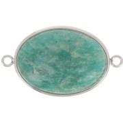 Entrepieza oval para cabujón de fondo plano 25x18 mm - Acero inoxidable 304 x1