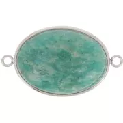 Entrepieza oval para cabujón de fondo plano 25x18 mm - Acero inoxidable 304 x1