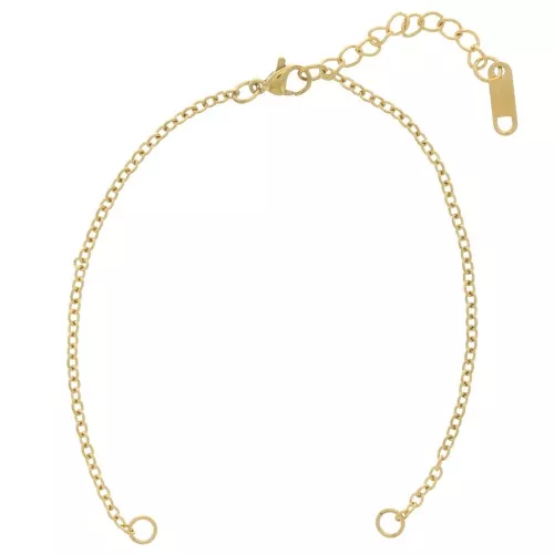 Pulsera 18 cm para entrepieza - Malla Forçat Acero inox Dorado x1