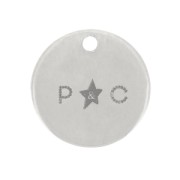 Charms redondos personalizados 6 mm con logo - grosor 0,8 mm Plata 925 x100